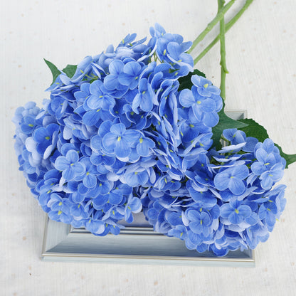 Realistic Touch Hydrangea Branch Soft Rubber Decorative Faux Flowers for Elegant Home and Wedding Décor