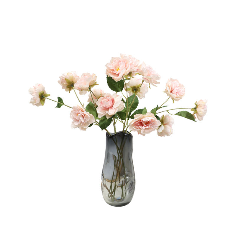 Elegant High-End 4-Head Peony Silk Flower Arrangement - Stunning Home Décor Accent for Living Room or Indoor Spaces