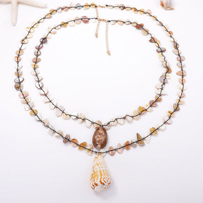 Unique Summer Ocean-Inspired Seashell Pendant Necklace for Women – Delicate, Trendy, and Perfect for Casual Outings