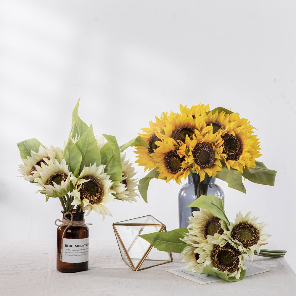 Beautiful Artificial Sunflower Bouquet for Wedding Decorations | Lifelike Greenery | Perfect for Ins Inspired Floral Arrangements | Model YC1038