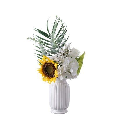 Stunning Home Decor: Realistic Artificial Flower Bouquet with Hydrangeas, Sunflowers, and Roses - Perfect for Weddings, Special Events, and Everyday Elegance - CF8001-2