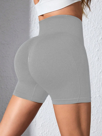 High Waisted Butt Lifting V Cut Women's Yoga Shorts Durable Nylon Stretchy Training and Running Shorts for Comfort and Performance