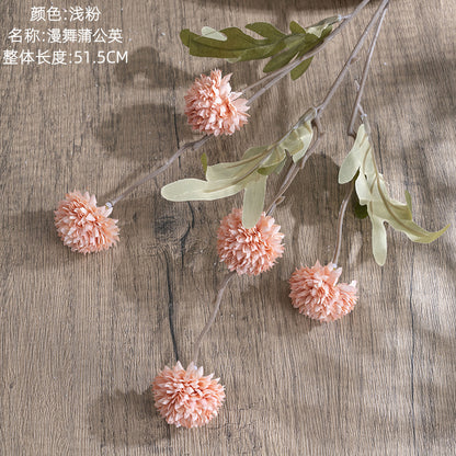 Elegant Fake Green Plant with Dancing Dandelions – Lifelike Faux Flower Wedding Decor for Modern Celebrations - INS Style MW66783