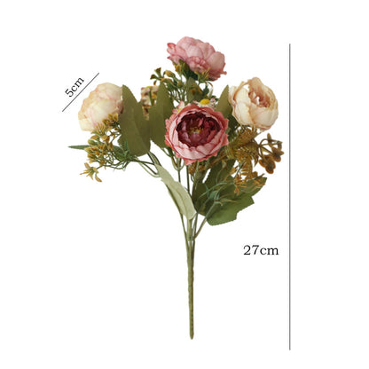 Elegant European Silk Peony Bouquet – Luxurious Artificial Flowers for Home Decor, Wedding Venue Arrangements, and Bridal Bouquets – Perfect for Any Special Occasion