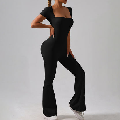 Slim Fit Quick Dry Women's Yoga Jumpsuit Shaping and Tummy Control Athletic Bodysuit for Enhanced Comfort and Flexibility in Your Workouts