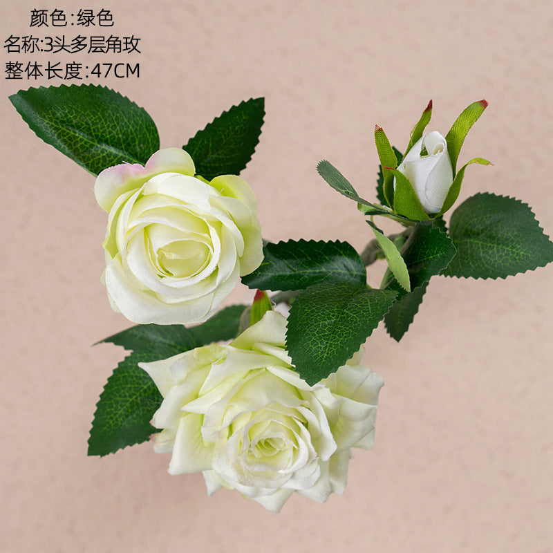 Stunning INS-Style Artificial Rose Flower Plant for Wedding Decorations – Lifelike Floral Potted Arrangement Perfect for Home Decor and Plant Walls – Model MW15190