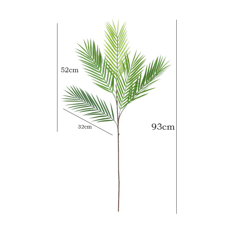 Single Stem 4-Prong Palm Leaf Wedding Photography Decor – Fresh & Chic Fake Plant for Home, Balcony, and Bedroom Styling