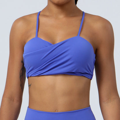 Sleek Strappy Back Sports Bra for Women Quick Dry Running and Workout Bra with Comfort and Support for Yoga and Fitness