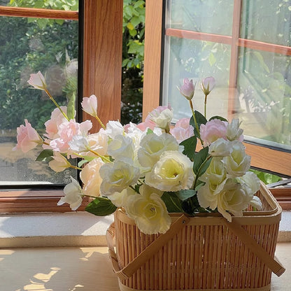 Stunning Faux Eustoma Flowers for Home Decoration - Perfect for Living Room Bouquets, Wedding Arrangements, and Photography Props