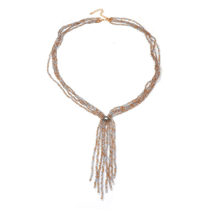 Bohemian Multi-Layer Beaded Y-Shape Necklace Sweater Chain – Trendy Casual Jewelry Set for Chic Layered Looks