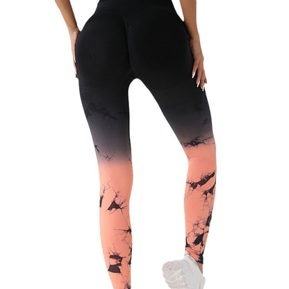 High Waisted Seamless Tie Dye Gradient Yoga Pants for Women Comfortable Butt Lifting Leggings for Running and Fitness