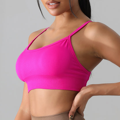 Seamless Yoga Bra with Criss Cross Back Available in 11 Colors Comfort and Support for Fitness Pilates and Activewear