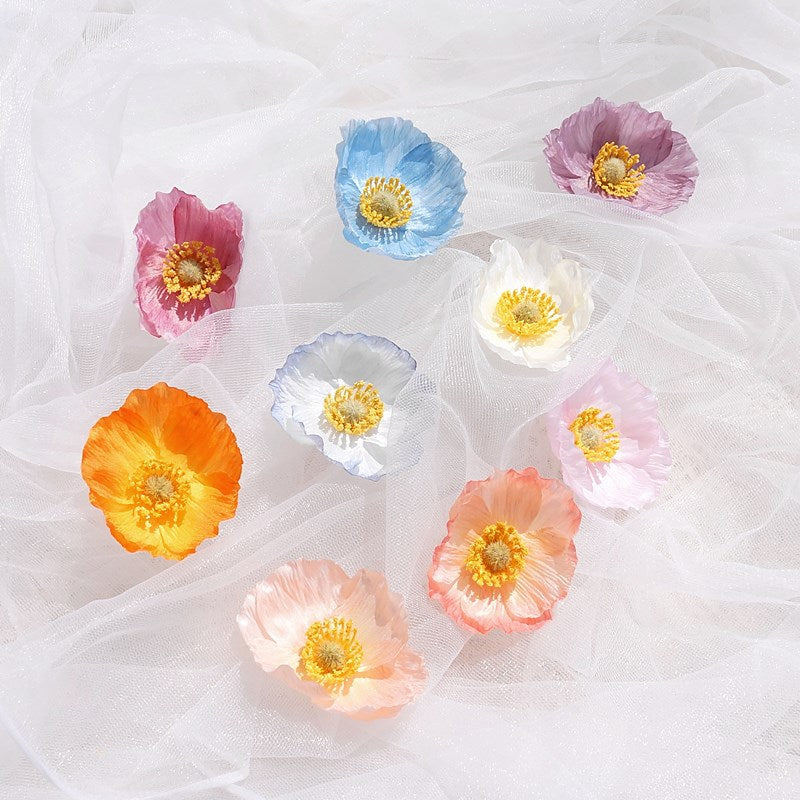 Stunning 6cm Artificial Poppy Flowers - Perfect for Weddings, Events, and Gift Decorations - Vibrant Faux Floral Accents for Bridal Bouquets and Stylish Home Decor