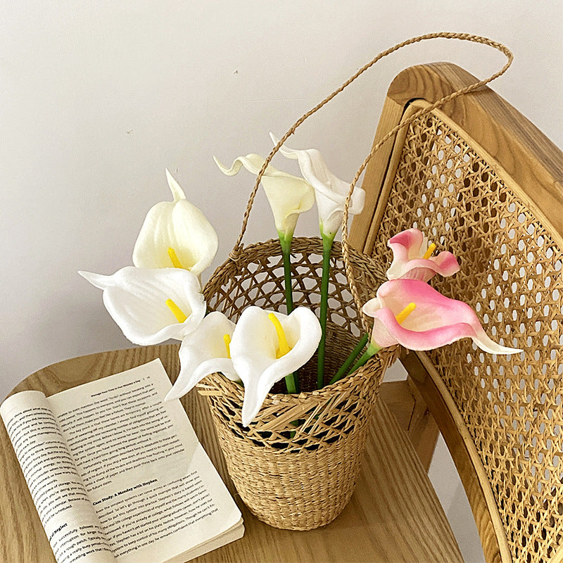 Mini PU Calla Lily Faux Flowers - Perfect for Wedding Bouquets, Home Decor, and Photography Props - Durable, Realistic Design for Lasting Beauty