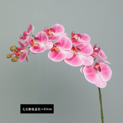 Single-Stem Realistic Multi-Head Phalaenopsis Orchid Artificial Flower - Perfect Home Décor Accent & Wedding Decor Prop, Trending Must-Have for Stylish Events