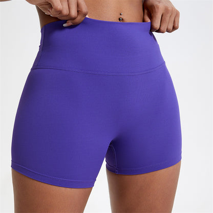 Double Sided Fleece Gym Shorts for Women High Waist Butt Lifting High Elastic Workout Fitness Shorts