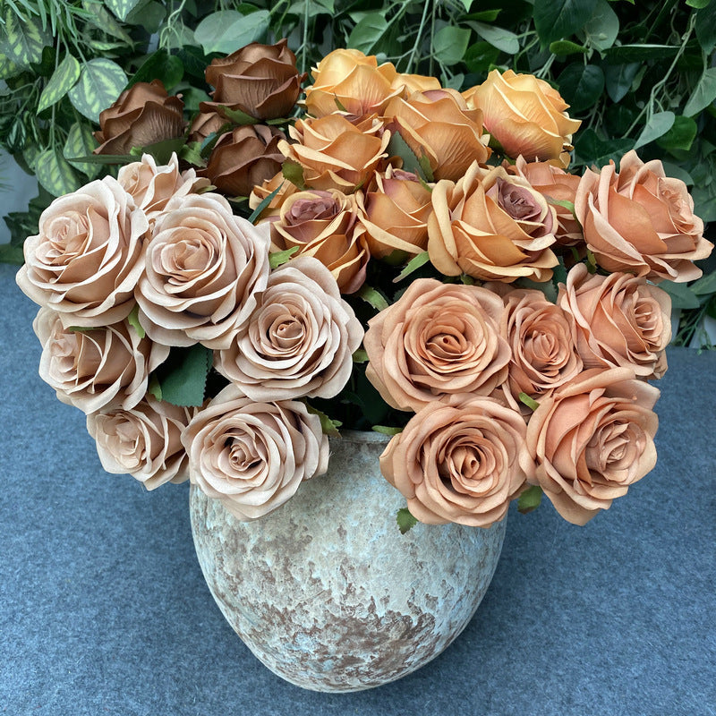 Stunning Realistic Multi-Head Artificial Rose Bouquet for Wedding Decorations, Photography Props, and Event Decor - Perfect for Bridal Arrangements