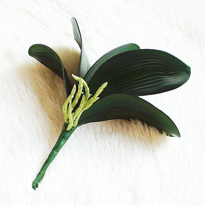 Realistic Touch PU Butterfly Orchid Leaves - 5 Pack Faux Flowers for Stunning Home Decor and Landscape Greenery