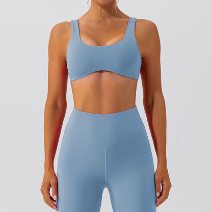 High Waisted Butt Lifting Yoga Set for Women Quick Dry Running and Fitness Apparel with Back Design