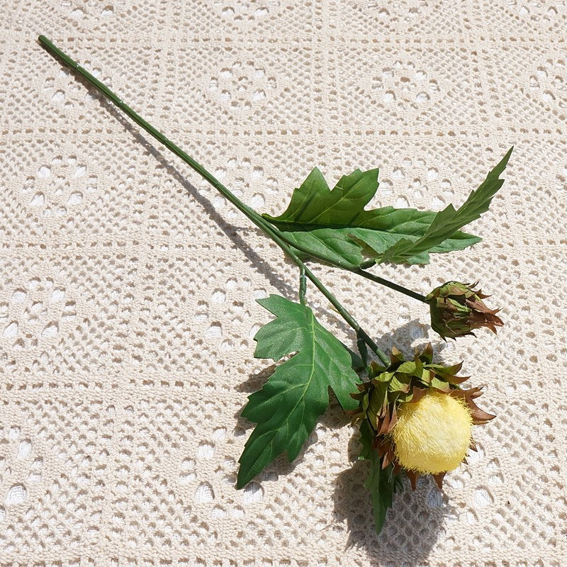 Realistic Greenery Single Stem Thistle Flower - Perfect for Home Décor, Model Homes, Wedding Photography, and Soft Furnishings Decoration