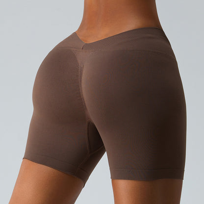 Seamless Women's V Waist Yoga Shorts Peach Lift Designs for a Sculpted Look for Workout and Casual Wear