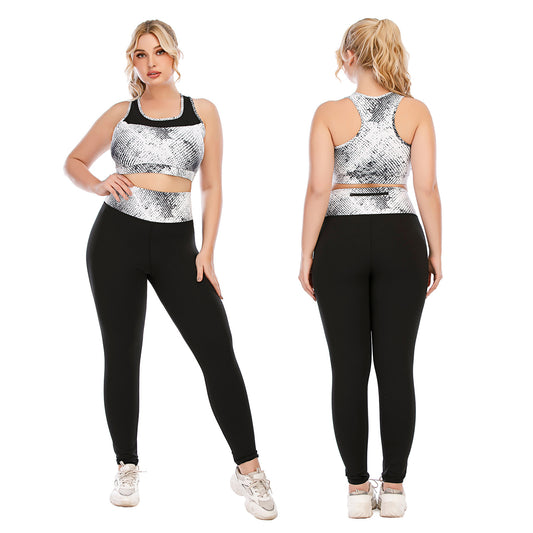 Plus Size Fitness Apparel Set Yoga Wear with Compression Barbie Leggings and Supportive Sports Bra Australian Style 12057 12058