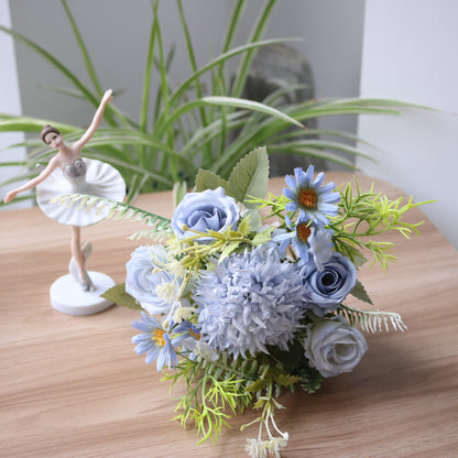 Charming Wildflower Headband with Scallion Ball Roses and Daisies - Perfect for Rustic Wedding Decor, Home Accents, & Photography Props