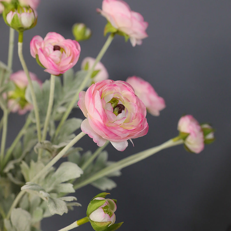 Luxurious Velvet-Textured Six-Headed Lotus Peony Bouquet - Elegant Gradient Design for High-End Home Décor and Photography