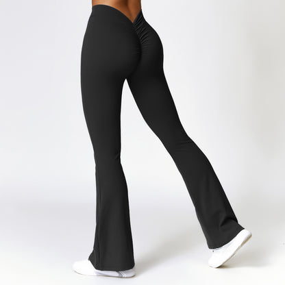 High Waisted Quick Dry Yoga Bell Bottoms for Women Peach Shaping Leggings for Comfort and Style