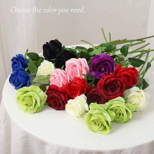 Realistic Single Black Rose Artificial Flower - Perfect for Halloween, Valentine's Day, Home, Wedding, and Party Decorations