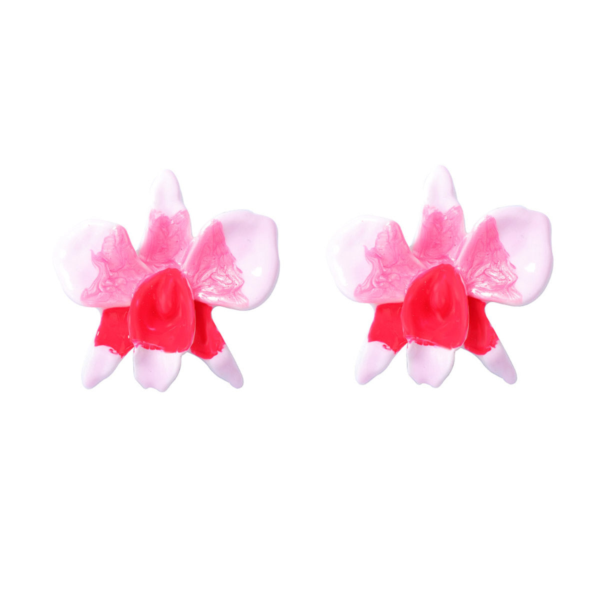 Bohemian Large Hand-Painted Drip Oil Colorful Flower Earrings - Unique, Fresh, and Versatile Vacation Jewelry