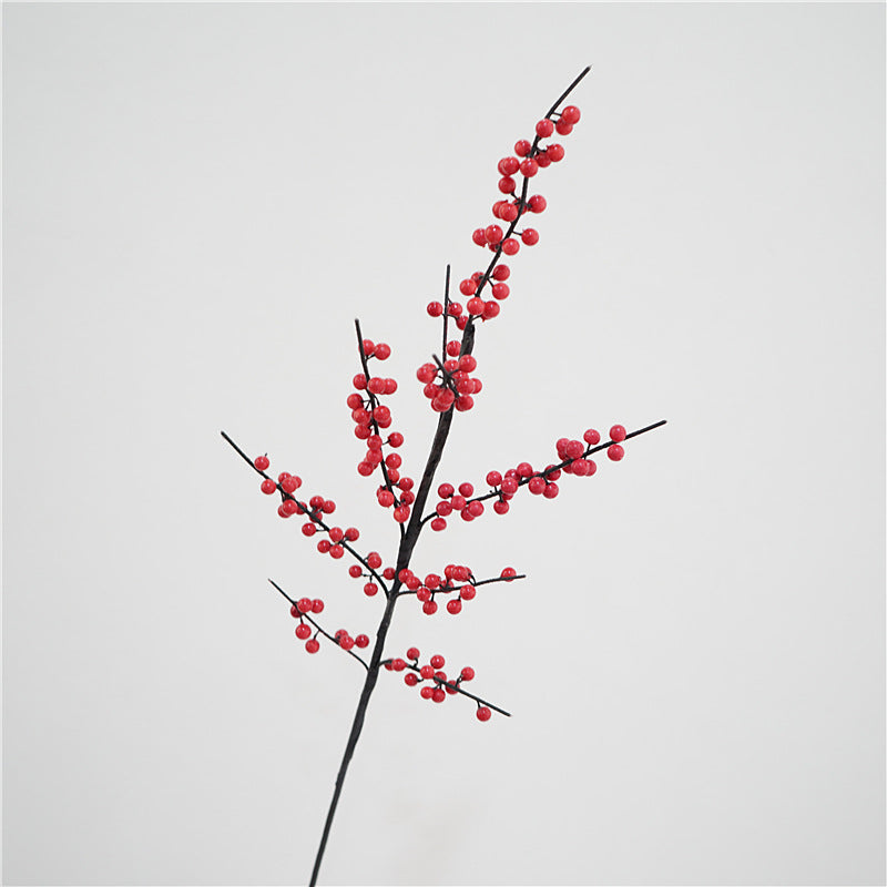 Lifelike North American Winterberry Faux Floral Arrangement - Perfect for Living Room & Dining Table Decor, Complete with Decorative Fruit and Berries for a Touch of Elegance