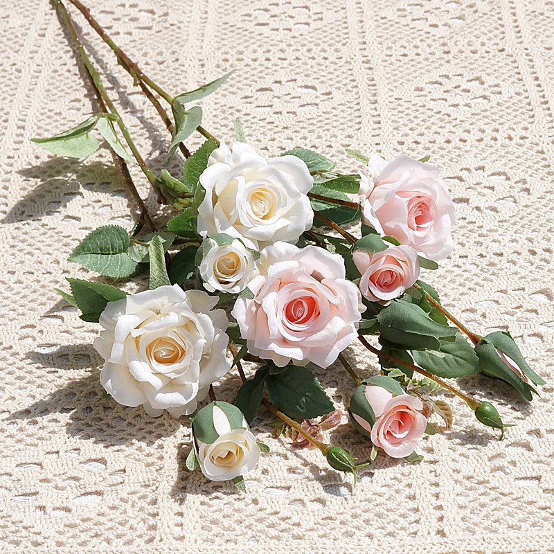 Realistic Korean Style Artificial Rose with Multi-Head Design - Perfect for Weddings, Home Decor, and Soft Furnishings