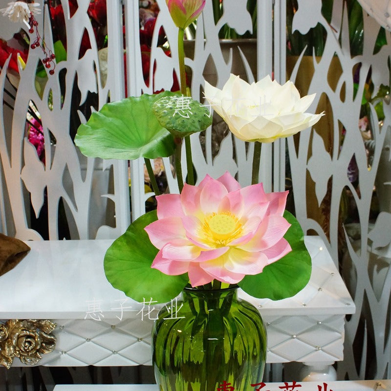 Realistic Lotus Flower Single Stem - Perfect for Home Decor, Altar Arrangements, Weddings, and Photography