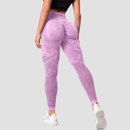 High Waisted Seamless Yoga Pants for Women Peach Lift Workout Leggings with Soft Sand Washed Fabric for Comfort and Style During Running and Fitness