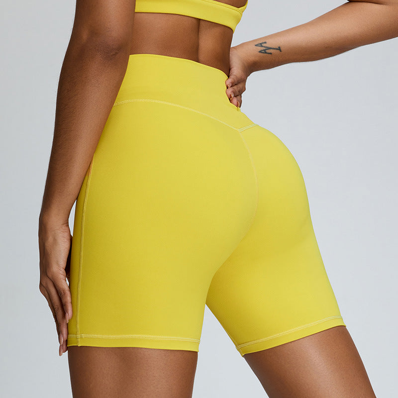 High Waisted Summer Yoga Shorts for Women Flattering V Curve Design Tummy Control for Running Cycling and Fitness Workouts