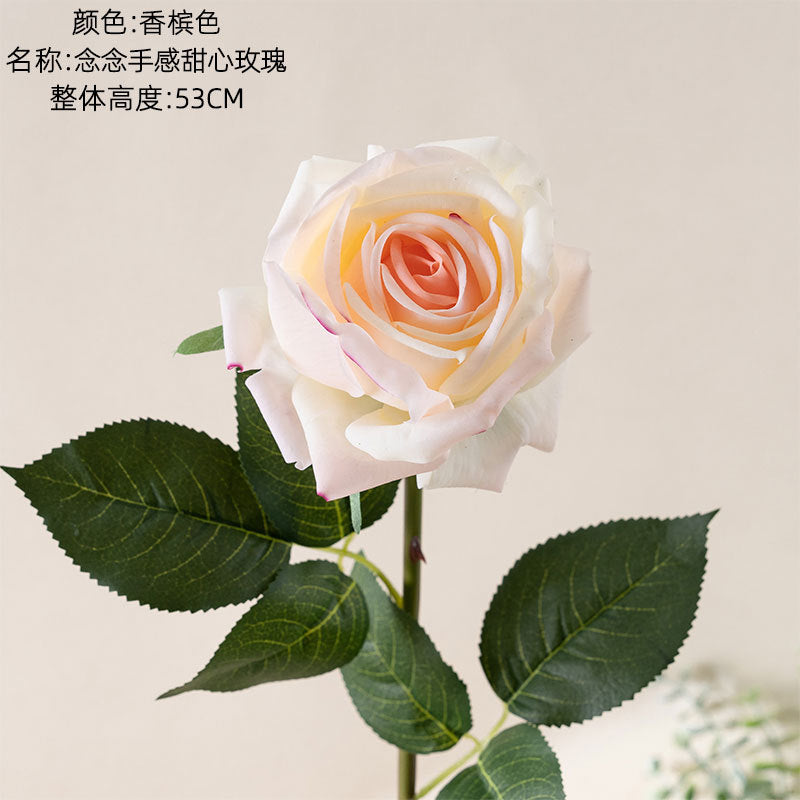 Charming Sweetheart Rose Artificial Flowers for Wedding Decor - Elegant INS Style Home Decoration, Realistic Touch, Perfect for Any Occasion - Model MW60004