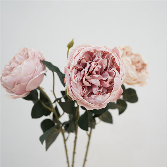 Elegant Vintage Autumn-Inspired Faux Flower - Single Stem Burnt Orange Rose for Stylish Austin Home Dining Table Décor and Photography