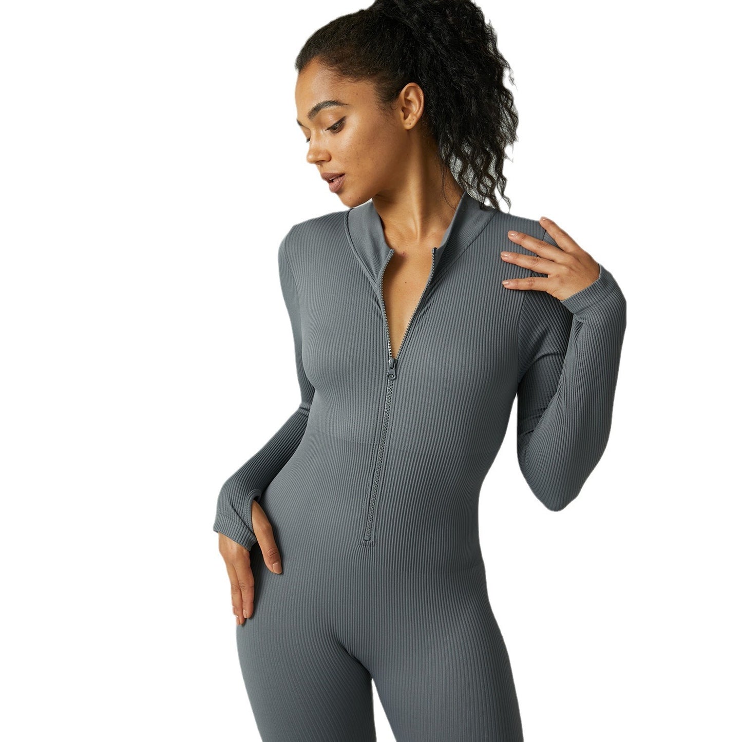 Seamless Full Body Yoga Suit for Women Long Sleeve Bodysuit with Body Sculpting Tights for Comfort and Support in Fitness and Workout Sessions