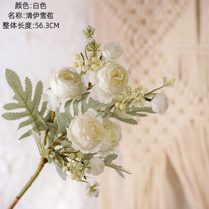 Lush Green Plant Artificial Floral Arrangement - Elegant Faux Flowers for Weddings and Home Decor - Trendy INS Style Decorative Piece MW83112