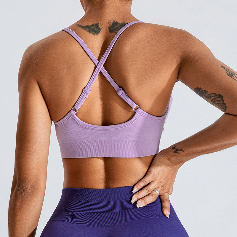 High Intensity Yoga Sports Bra Supportive Shock Absorbing Cross Back Design for Comfort Quick Drying Fitness Apparel for Running and Workout Sessions