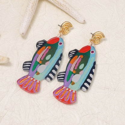 Charming Tropical Fish Series Acrylic Drop Earrings - Trendy Vacation-Inspired Jewelry for a Unique Touch