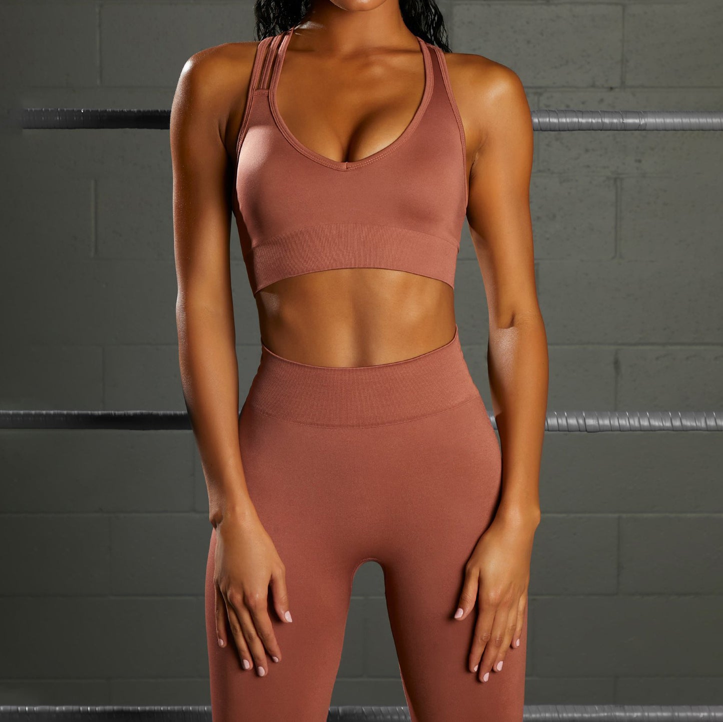 Seamless High Waisted Yoga Set for Women Boost Your Workout with Butt Lifting Leggings and Back Design