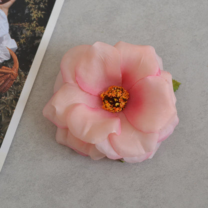 Realistic Handmade Peony Flower Heads - 9cm Faux Silk Peony Floral Accessories for Photography Props and Hanfu Decoration