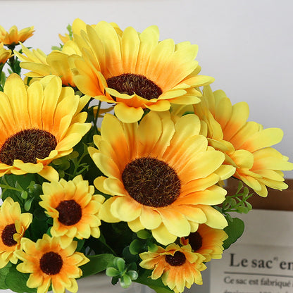 Realistic Sunflower Fake Flowers for Home Décor | Vibrant Silk Sunflowers Perfect for Arrangements and Props