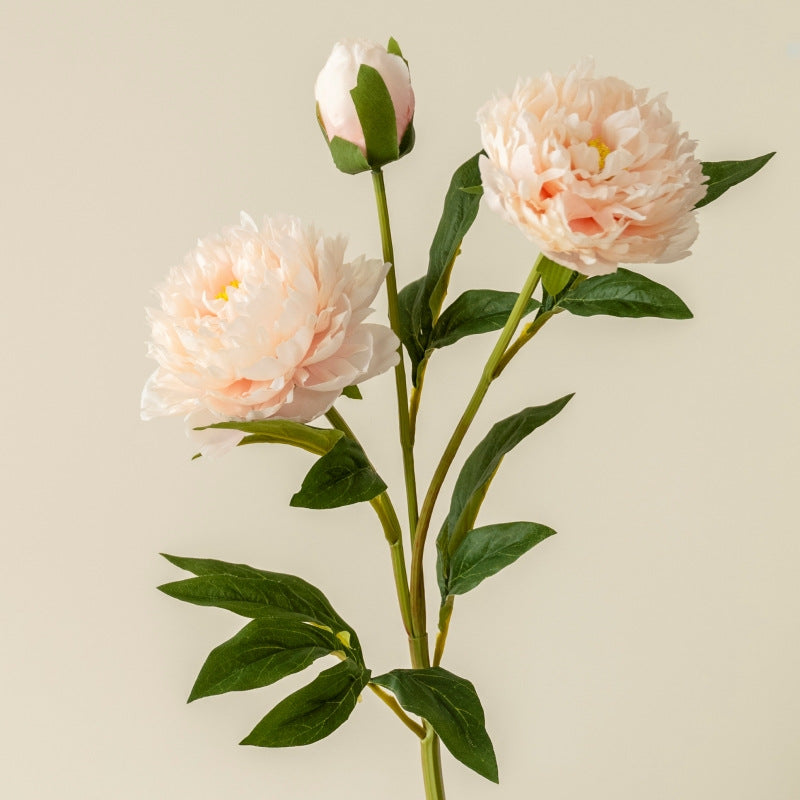 Elegant European-Style Single Stem 3-Head Peony and Peony Artificial Flowers for Home, Wedding Decoration, Photography, Floral Arrangements, and Stylish Display