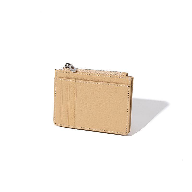 Genuine Leather Card Wallet Compact Short Wallet with Multiple Card Slots Portable Coin Pouch Pebble Texture Design