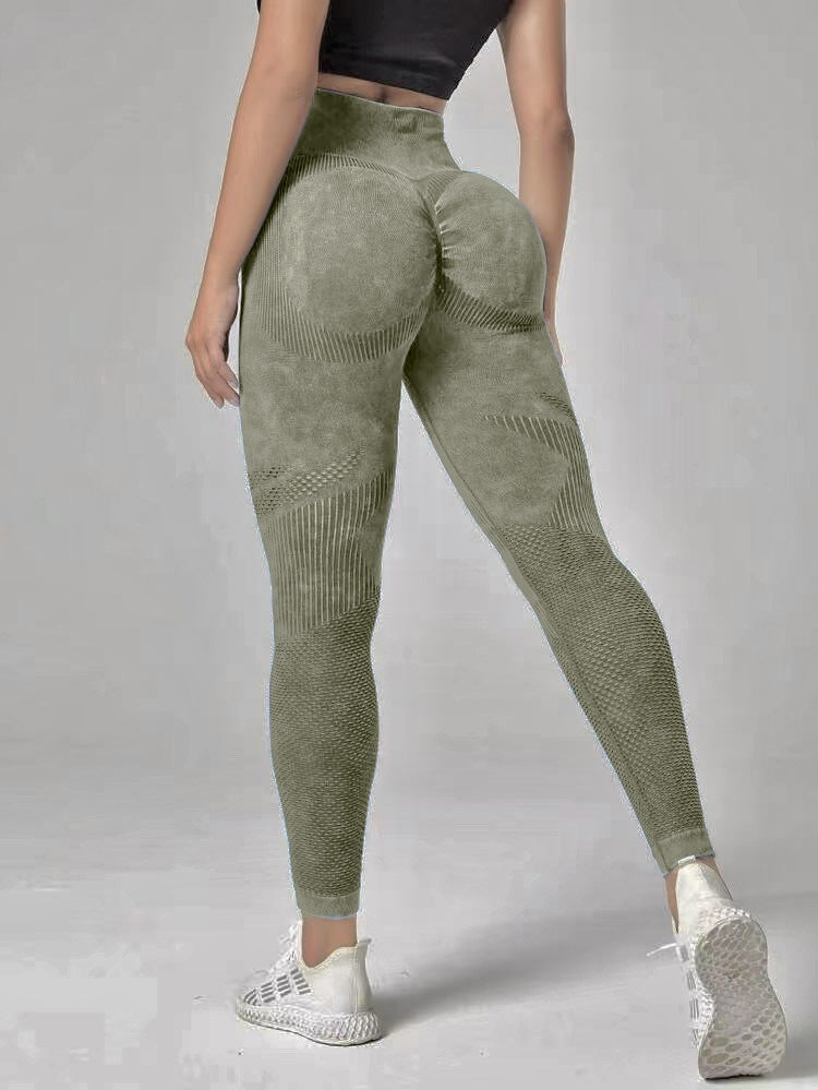 High Waisted Seamless Butt Lifting Yoga Pants Sand Washed Soft Finish Leggings for Comfort and Style