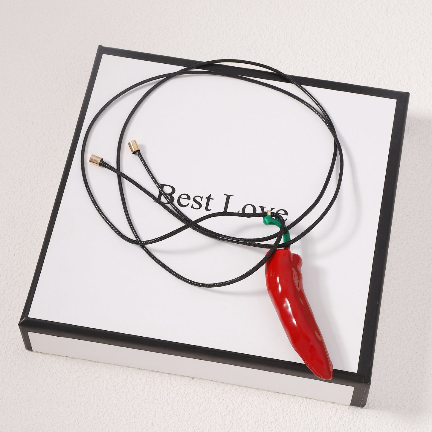 Vibrant Red Chili Pepper Necklace - Eco-Friendly Alloy with Enamel Finish for Unique Layered DIY Style