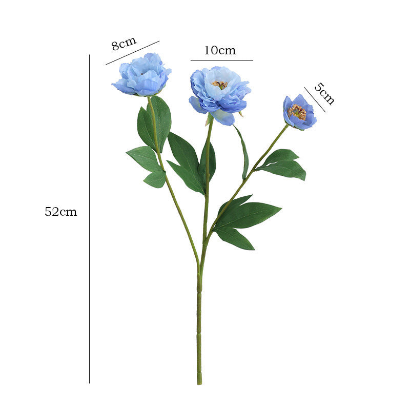 Elegant French-Inspired Triple Peony Artificial Flowers - Perfect for Hotel and Wedding Decorations, Living Room Accents, and Timeless Floral Arrangements